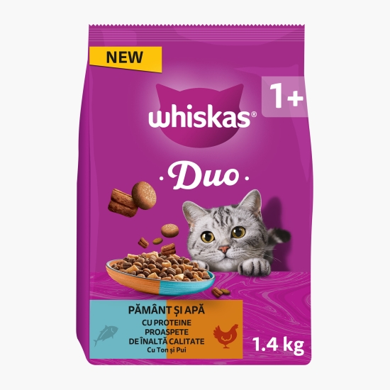 Whiskas Hrană uscată pentru pisici adulte, 1.4kg, cu ton și pui