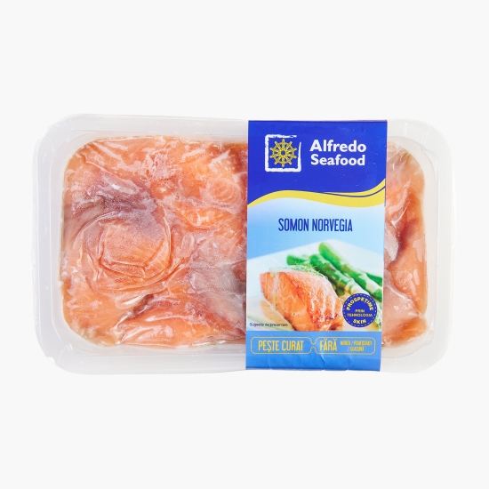 Romania product data sample: Somon Norvegia, cuburi 500g