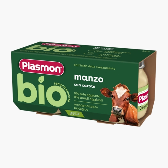 Plasmon Piure BIO de vită și morcovi 2x80g