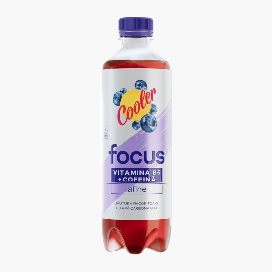 Cooler Apă carbogazoasă Focus cu vitamina B6 și cofeină, aromă de afine, 500ml (cu Genius)