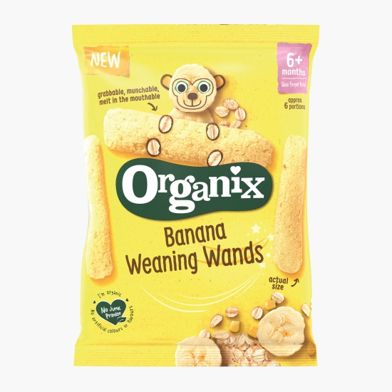 Organix Baghete BIO din porumb, ovăz și banană, 25g, +6 luni (cu Genius)