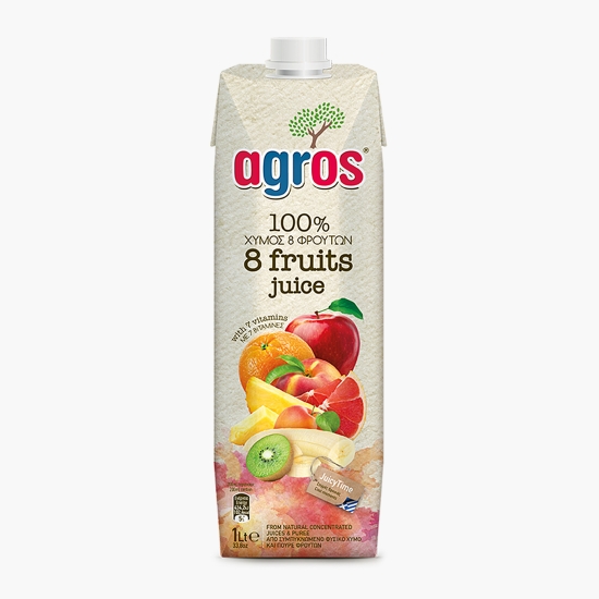 Agros Suc 8 fructe multivitamine, fără zahăr adăugat 1l