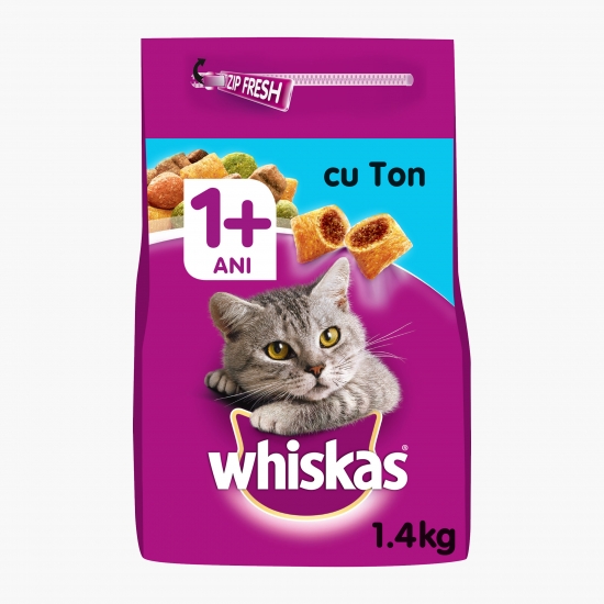 Whiskas Hrană uscată pentru pisici adulte, 1.4kg, cu ton