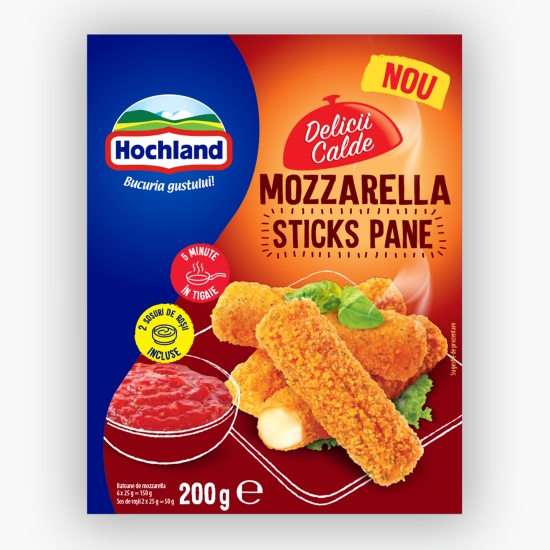 Mozarella sticks pane, Delicii Calde 200g - Prospețime și