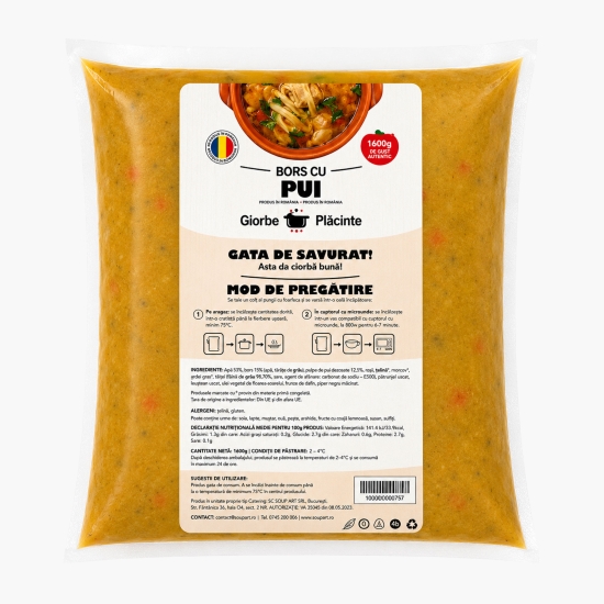 Ciorbe si placinte Borș cu pui, 4 porții, 1.6kg
