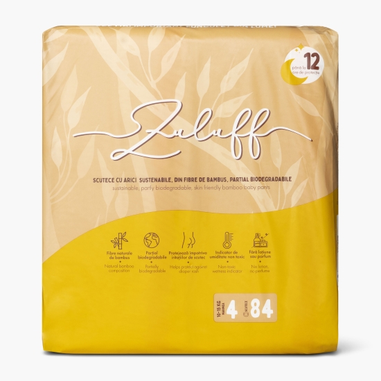 ZULUFF Scutece din bambus mărimea 4, 10-15kg, 84 buc (cu Genius)