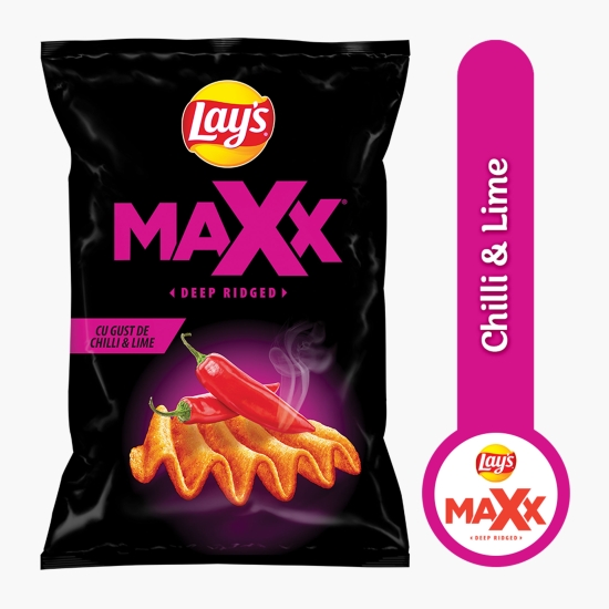 Lays Chipsuri ondulate din cartofi cu chilli și lime, Maxx 115g (cu Genius)