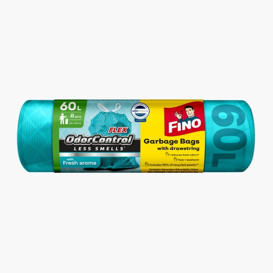 Fino Saci menajeri parfumați, cu șnur, 60l, 8 buc (cu Genius)