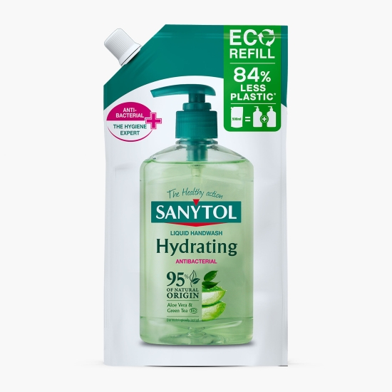 Sanytol Rezervă săpun lichid hidratant, Aloe Vera și Ceai Verde, 500ml