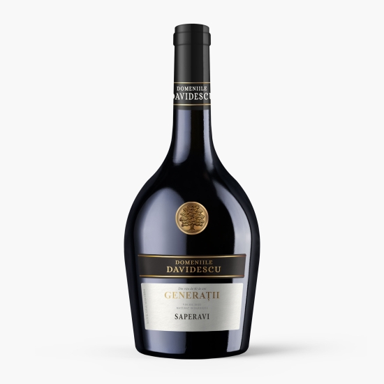 Domeniile Davidescu Vin roșu sec Generații Saperavi, 13.5%, 750ml (cu Genius)