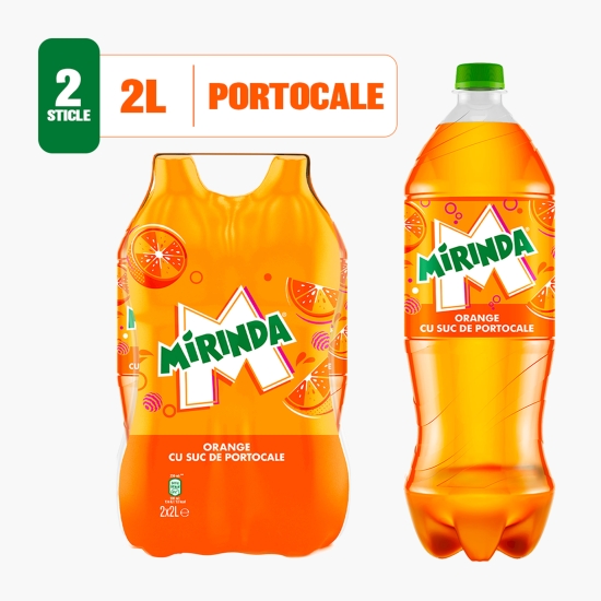 Mirinda Băutură răcoritoare carbogazoasă cu suc de portocale 2x2l (cu Genius)