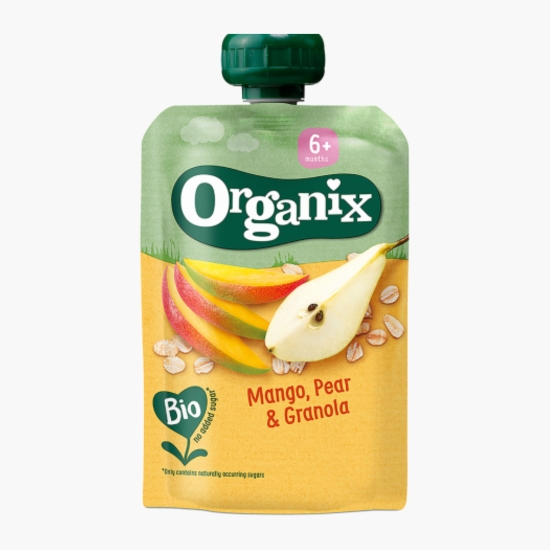 Organix Piure BIO de mango, pere și ovăz, 6+ luni, 100g (cu Genius)