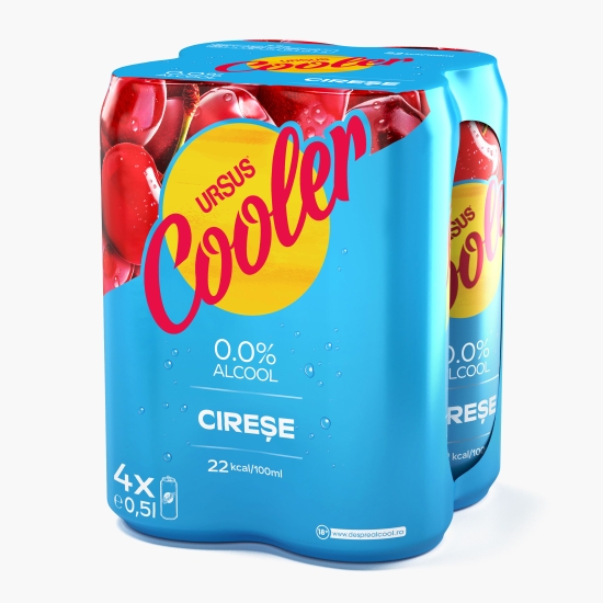 Ursus Cooler Bere blondă fără alcool cu aromă de cireșe doză 4x500ml