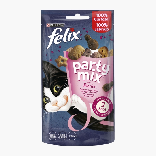 Felix Recompensă pentru pisici adulte Party Mix Picnic, 60g, cu pui, brânză și curcan