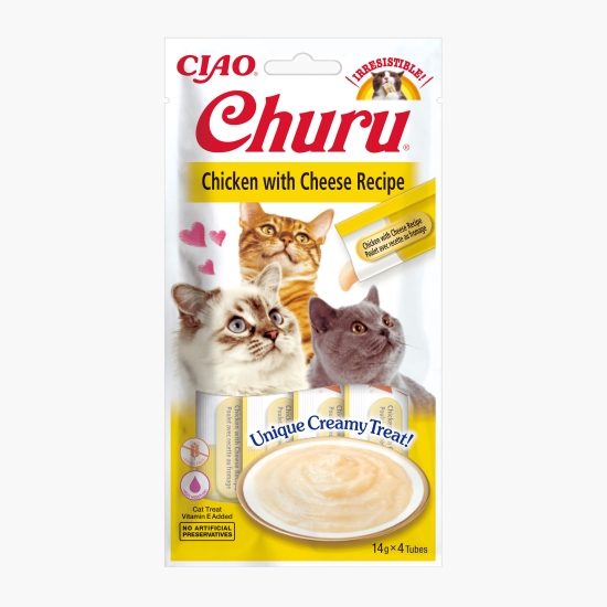 Inaba Recompense cremoase pentru pisici Churu Pui & Brânză 4x14g (56g)