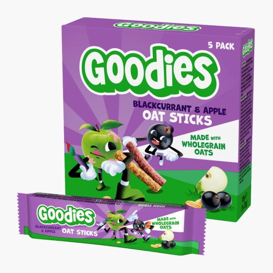 Goodies Batoane duo din ovăz integral cu coacăze și mere, +3 ani, 5x23g (cu Genius)