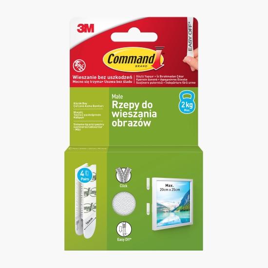 3M Sistem tip arici susținere tablouri Command, mici, max 1.8 kg, 4 perechi (cu Genius)
