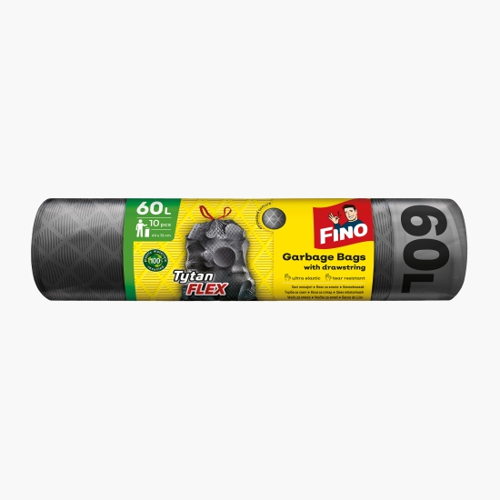 Fino Saci menajeri embosați cu șnur 60l 10 buc (cu Genius)