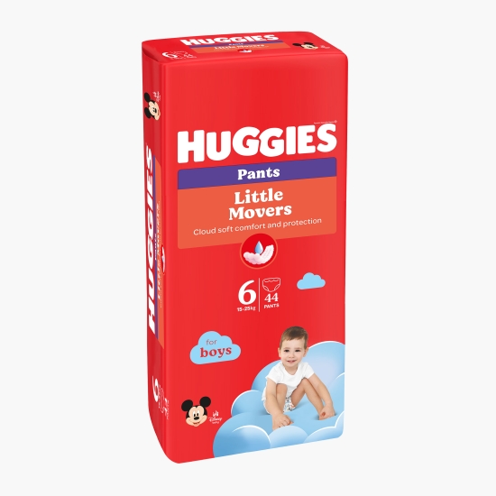 Huggies Scutece Pants Little Movers Mega pentru băieți mărimea 6, 15-25kg, 44 buc (cu Genius)