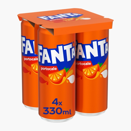 Fanta Băutură carbogazoasă de portocale doză 4x330ml (cu Genius)