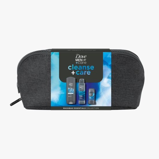 Dove Set cadou pentru bărbați Cleanse+Care: deodorant spray Clean Comfort 150ml + gel de duș Clean Comfort 250ml + deodorant stick Clean Comfort 50ml (cu Genius)