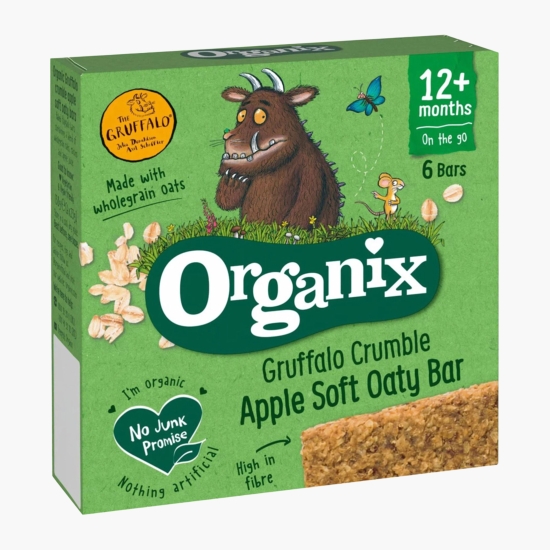 Organix Batoane organice din ovăz integral cu mere, 12+ luni, 6x23g (cu Genius)