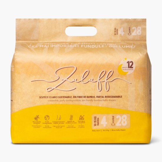 ZULUFF Scutece cu arici din bambus mărimea 4, 10-15kg, 28 buc