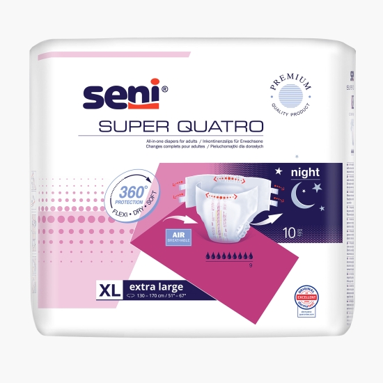 Seni Scutece adulți Super Quatro, mărime XL, 10buc