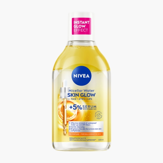 Nivea Apă micelară Skin Glow infuzată cu serum cu efect de iluminare, 400 ml (cu Genius)
