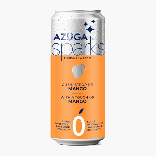 Azuga Apă carbogazoasă Sparks, cu extract natural de mango, doză 330ml