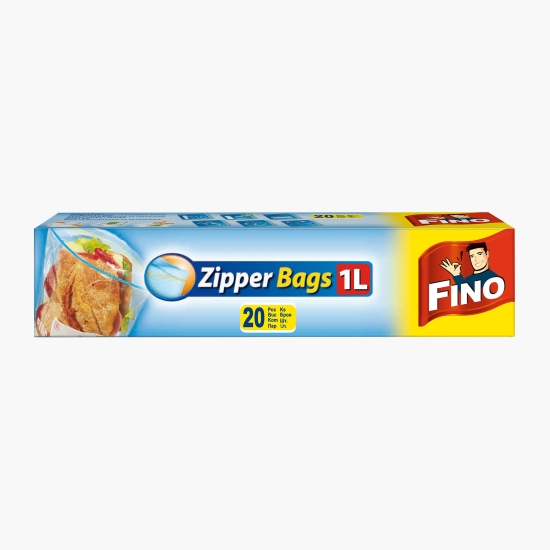 Pungi alimentare cu fermoar 1l, 20 buc