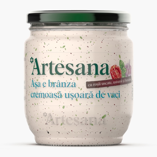 Artesana Brânză ușoară de vaci cu roșii uscate, usturoi și busuioc 320g