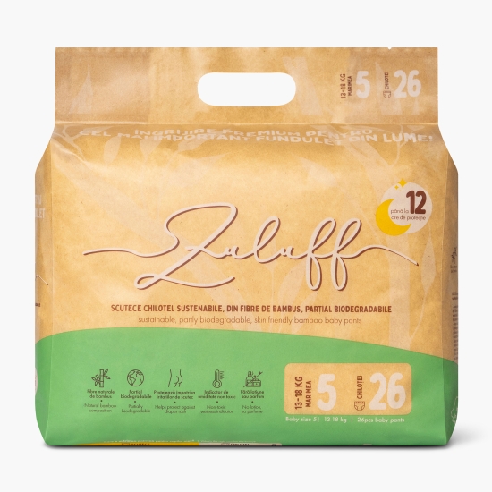 ZULUFF Scutece chiloțel din bambus mărimea 5, 13-18kg, 26 buc (cu Genius)