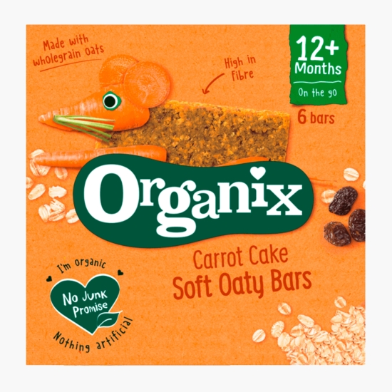 Organix Batoane BIO din ovăz integral cu morcov și mere, 6x23g, 12+ luni (cu Genius)
