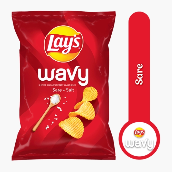 Lays Chipsuri ondulate din cartofi cu sare, Wavy 115g (cu Genius)