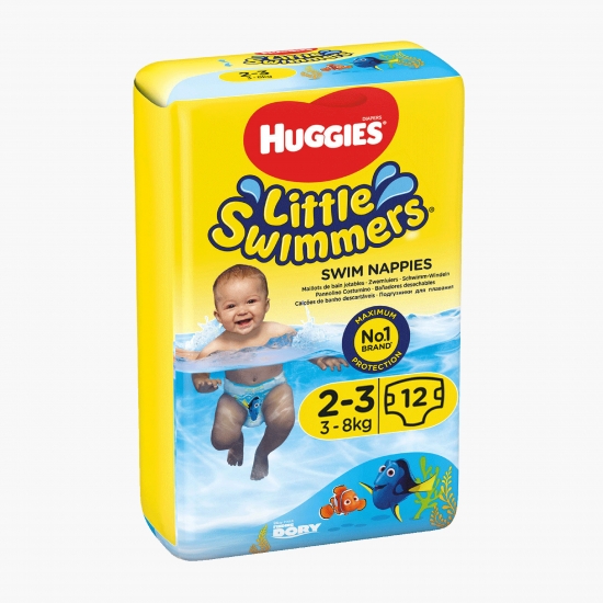 Huggies Scutece chiloțel pentru apă Little Swimmers mărimea 2-3, 3-8kg, 12 buc (cu Genius)