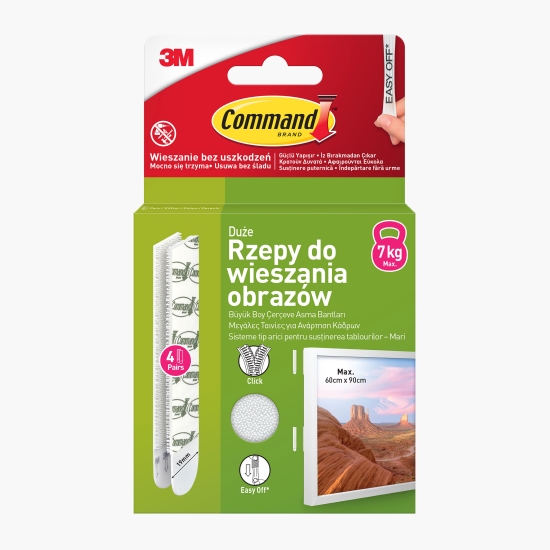 3M Sistem tip arici susținere tablouri Command, mari, max 7.2kg, 4 perechi (cu Genius)