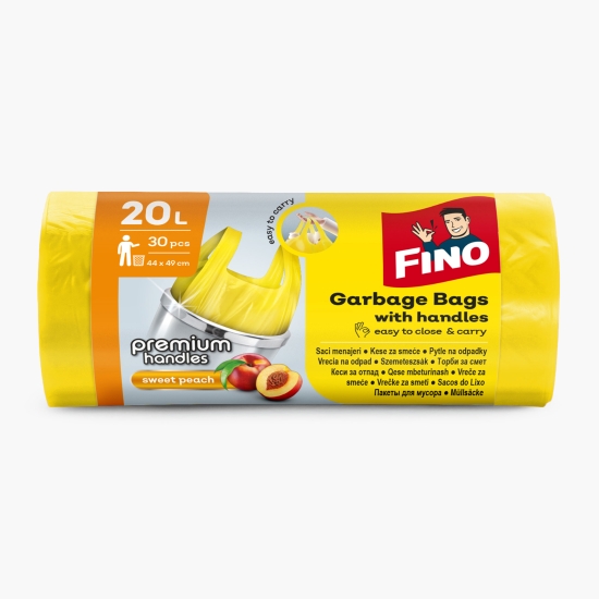Saci menajeri parfumați și colorați cu mânere, 20l, 30 buc