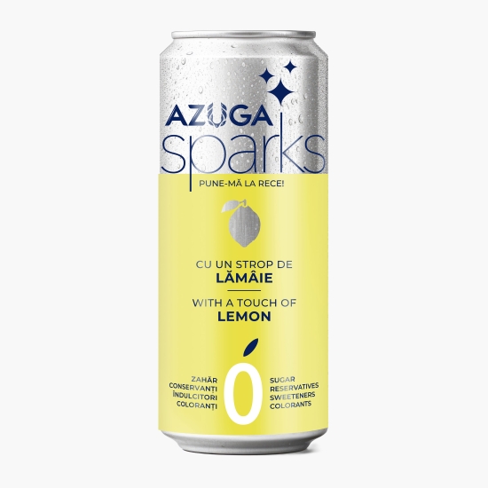 Azuga Apă carbogazoasă Sparks, cu extract natural de lămâie, doză 330ml