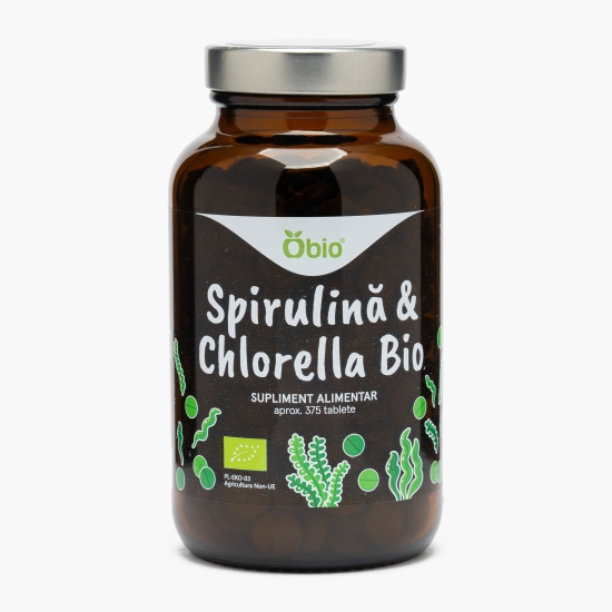 OBIO Spirulină și Chlorella eco, 375 tablete