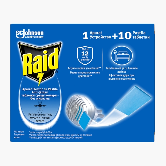 Raid Aparat electric împotriva tânțarilor cu 10 pastile laminate