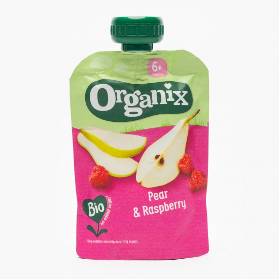Organix Piure BIO de pere și zmeură, 6+ luni, 100g (cu Genius)