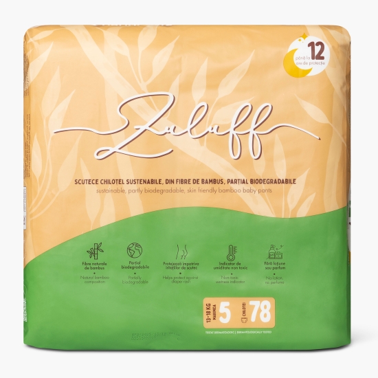 ZULUFF Scutece chiloțel din bambus mărimea 5, 13-18kg, 78 buc (cu Genius)