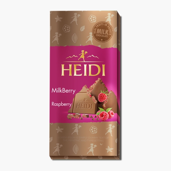 Ciocolată cu lapte cu zmeură 80g - Prospețime și varietate