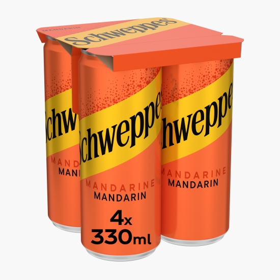 Schweppes Apă tonică cu aromă de mandarine doză 4x330ml (cu Genius)