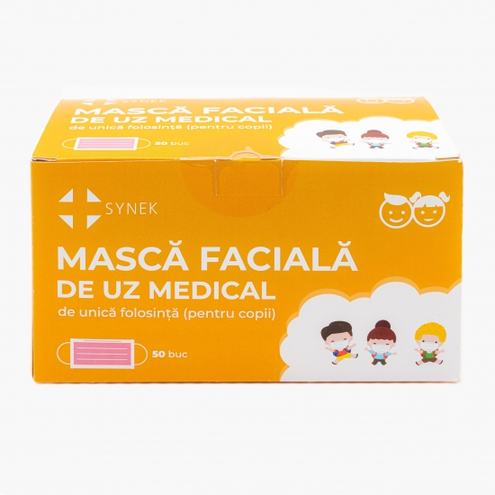 Măști faciale roz pentru copii 50 buc - Prospețime și varietate