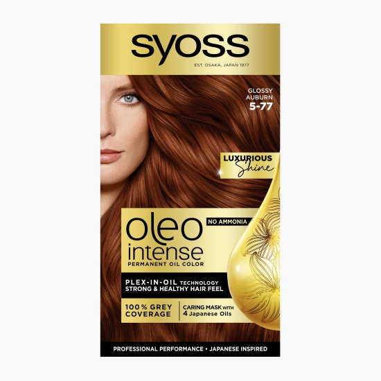 Syoss Vopsea de păr permanentă fără amoniac Oleo Intense, 5-77 șaten roșcat strălucitor, 115ml