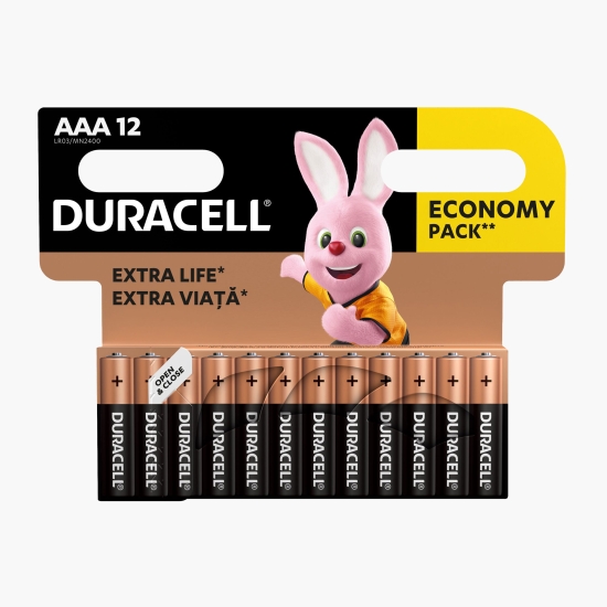 Duracell Baterii alcaline Basic AAA, 12 buc (cu Genius)