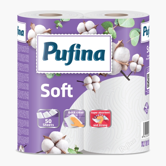 Pufina Prosop hârtie Soft 2 straturi, 2 role, 50 foi