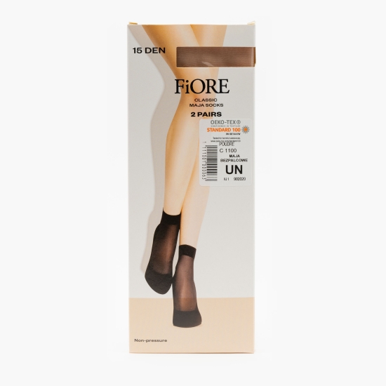 Fiore Șosete fine scurte Maja 15den Poudre set 2 perechi